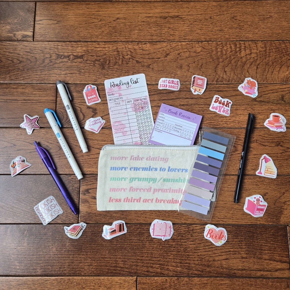Book Annotation Kit: Pouch, Sticky Tabs, Review Sheets, Stickers, Pens, & More